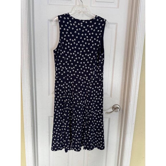 Lauren Ralph Lauren Navy Blue Geomatic Pattern Sleeveless Dress Size 12 - Picture 10 of 10